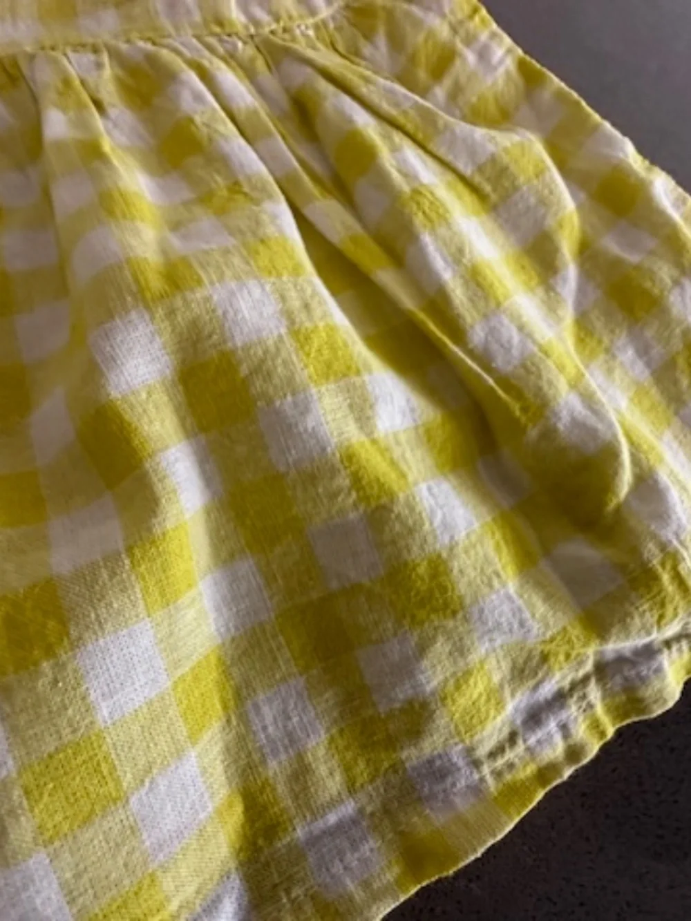 NWT Little Girl Gap Yellow Gingham Linen Peplum Summer Shirt 4T 4 Years